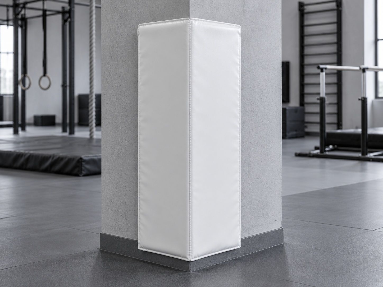 Мат угловой защитный ПВХ 100×30×8 см, угол 90 градусов, поролон 23 кг/м³