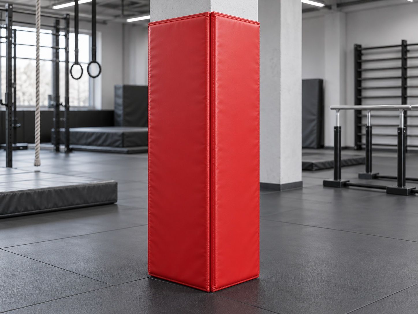Мат угловой защитный ПВХ 150×30×8 см, угол 90 градусов, поролон 23 кг/м³