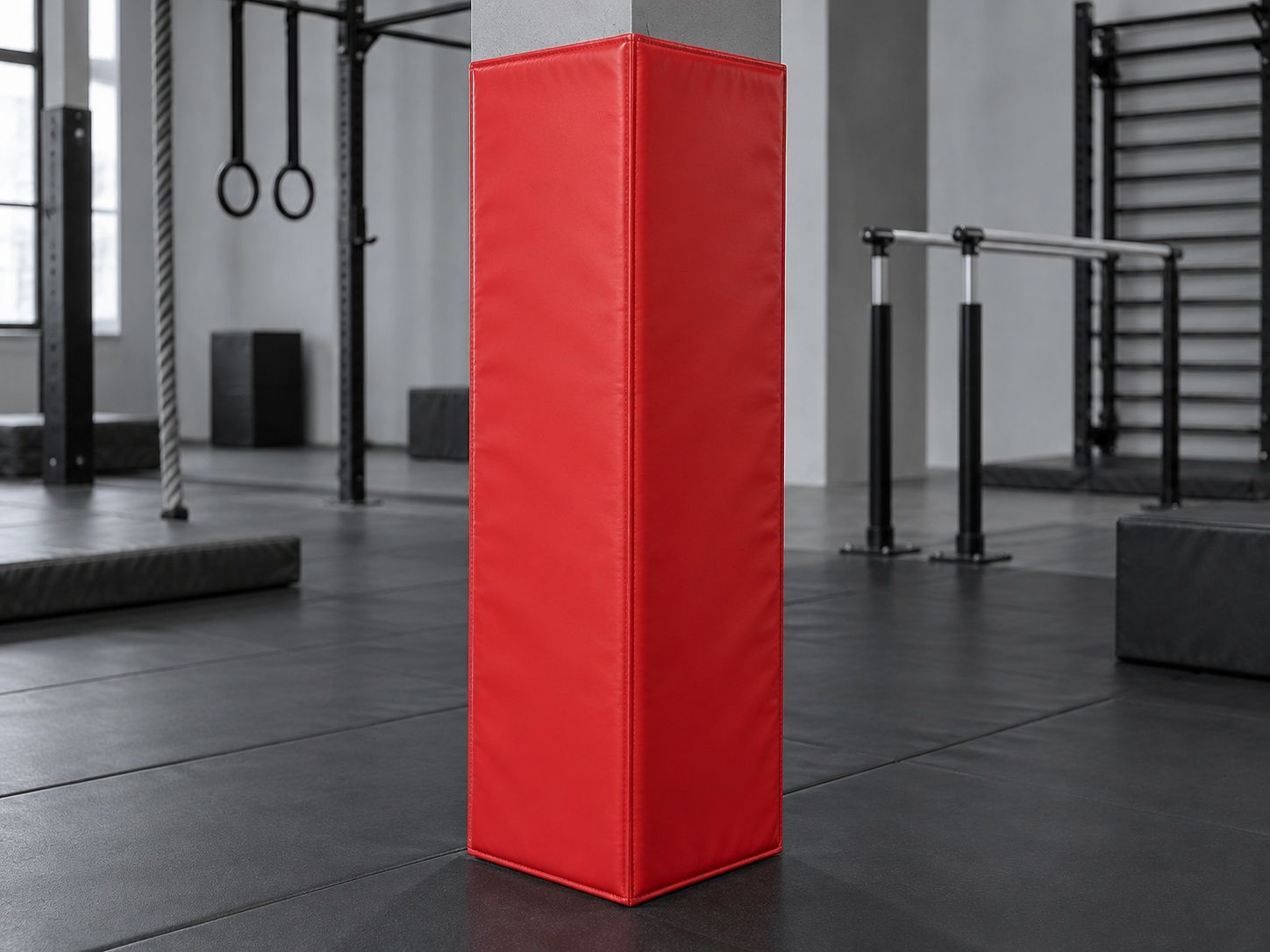 Мат угловой защитный ПВХ 250×30×5 см, угол 90 градусов, поролон 23 кг/м³