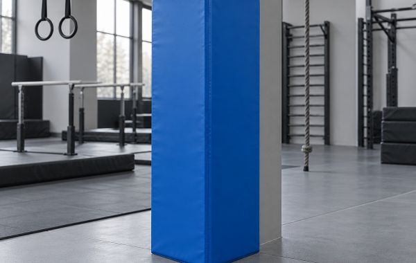 Мат угловой защитный ПВХ 400×30×8 см, угол 90 градусов, поролон 23 кг/м³