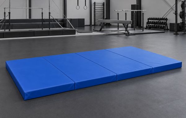Мат складной гимнастический ПВХ 400×150×20 см, 4 секции, поролон 23 кг/м³