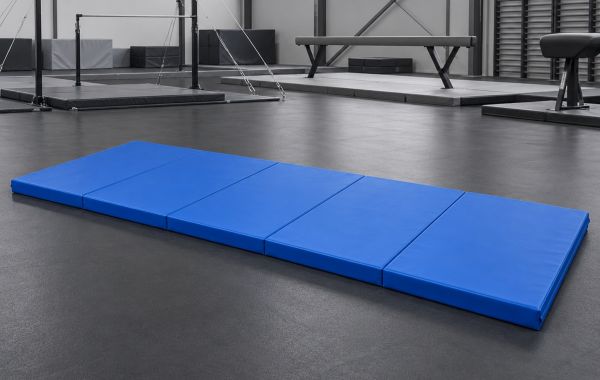 Мат складной гимнастический ПВХ 500×200×10 см, 5 секций, поролон 23 кг/м³